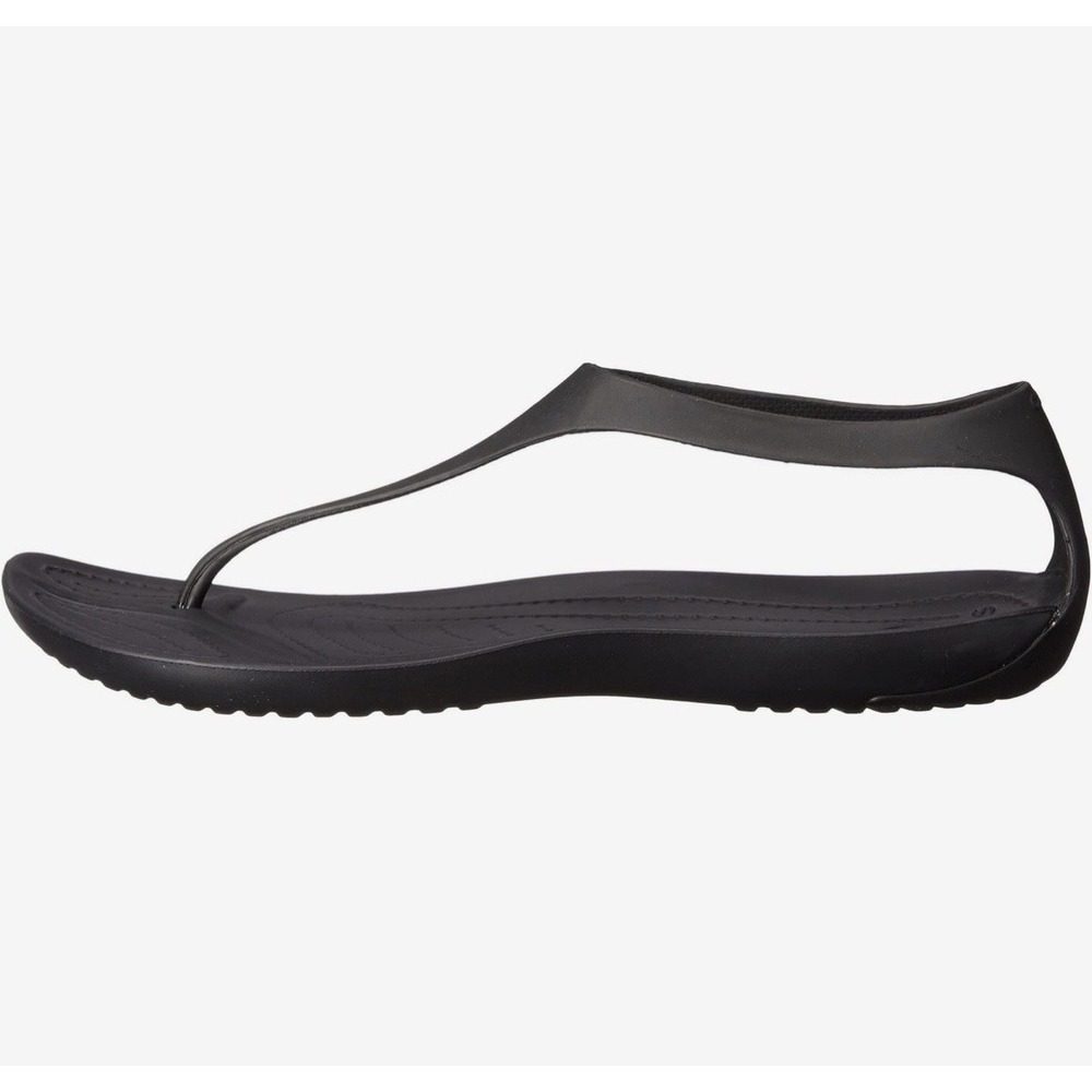 Crocs Sexi Flip Black Women Sandals T-Strap Flat Thong Size 11 - Picture 3 of 8